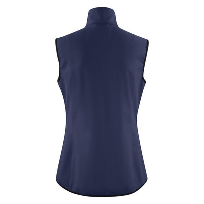 Navy - Back - Printer Womens-Ladies Trial Softshell Gilet
