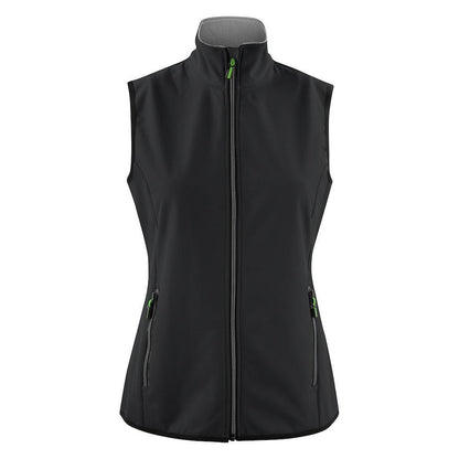 Black - Front - Printer Womens-Ladies Trial Softshell Gilet