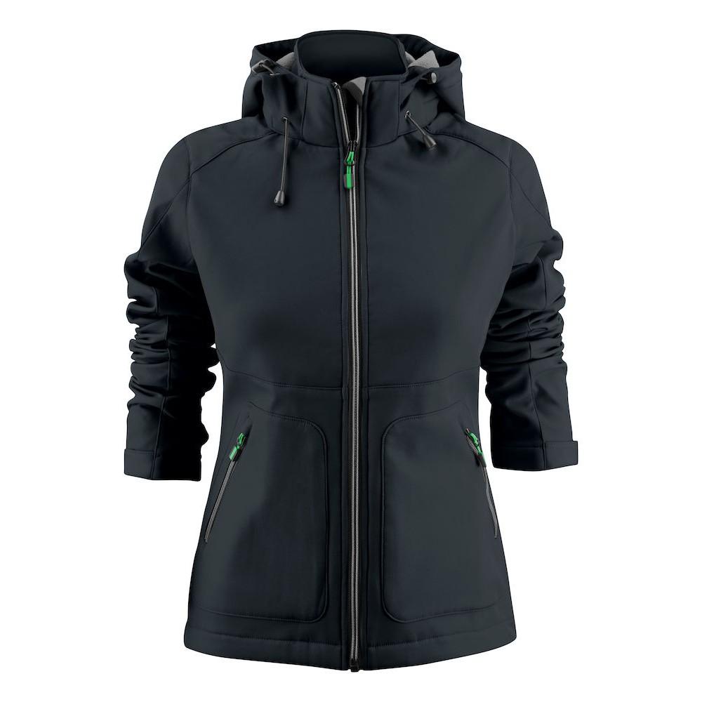 Black - Front - Printer Womens-Ladies Karting Soft Shell Jacket