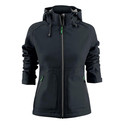 Black - Front - Printer Womens-Ladies Karting Soft Shell Jacket