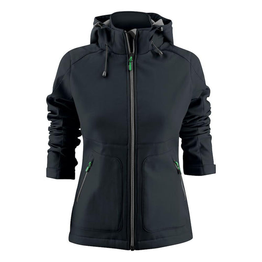 Black - Front - Printer Womens-Ladies Karting Soft Shell Jacket
