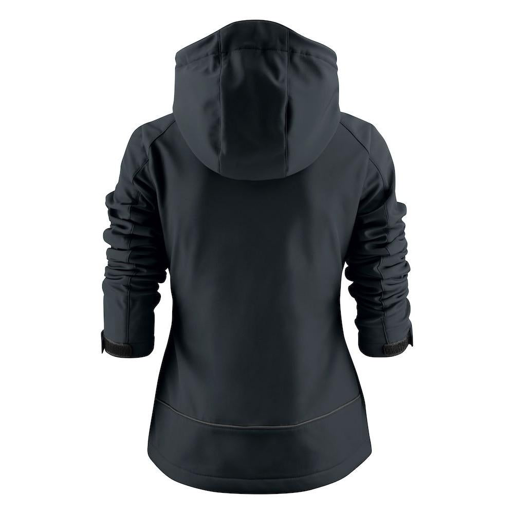 Black - Back - Printer Womens-Ladies Karting Soft Shell Jacket