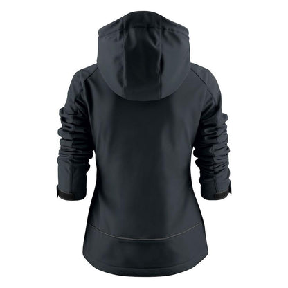 Black - Back - Printer Womens-Ladies Karting Soft Shell Jacket