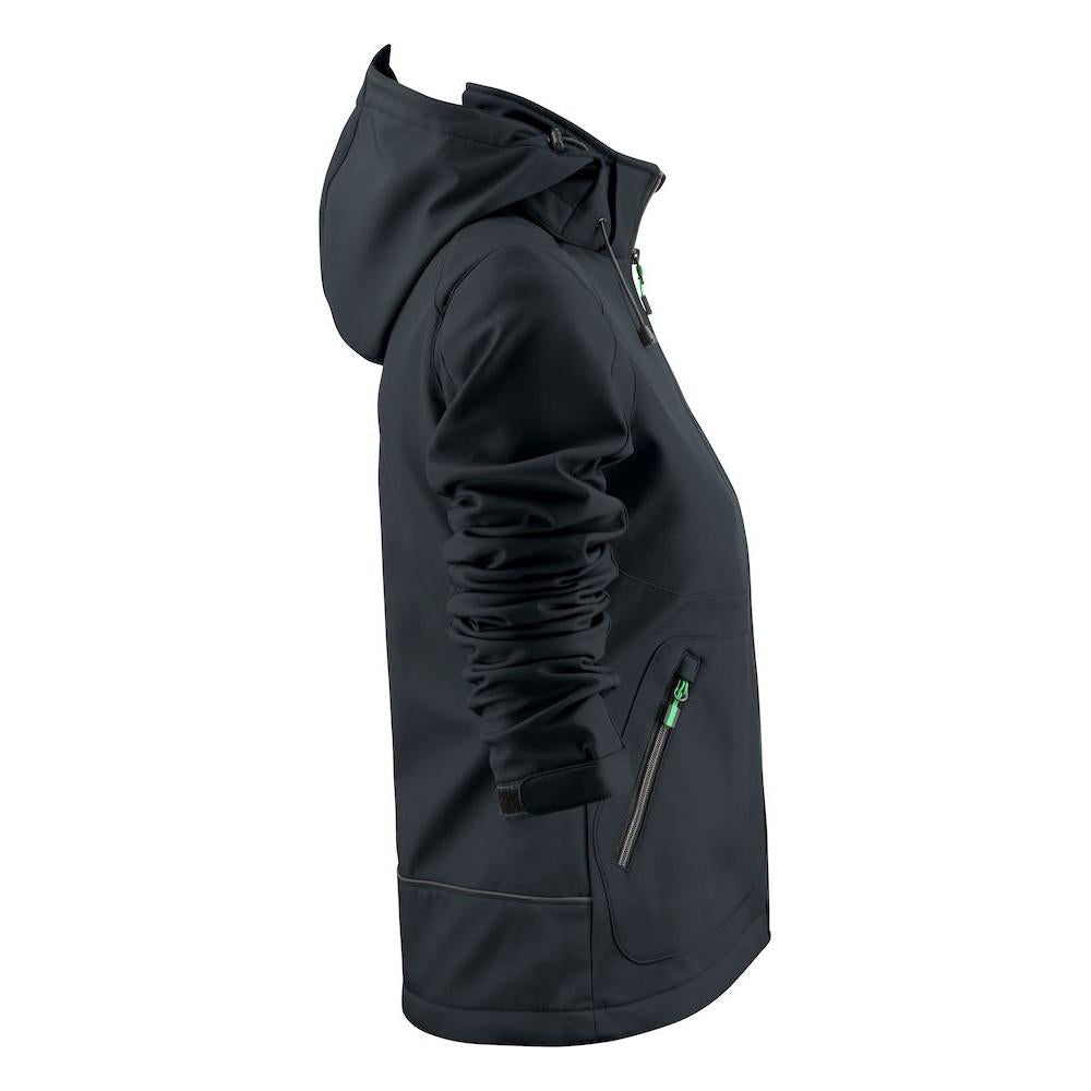 Black - Side - Printer Womens-Ladies Karting Soft Shell Jacket