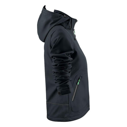 Black - Side - Printer Womens-Ladies Karting Soft Shell Jacket