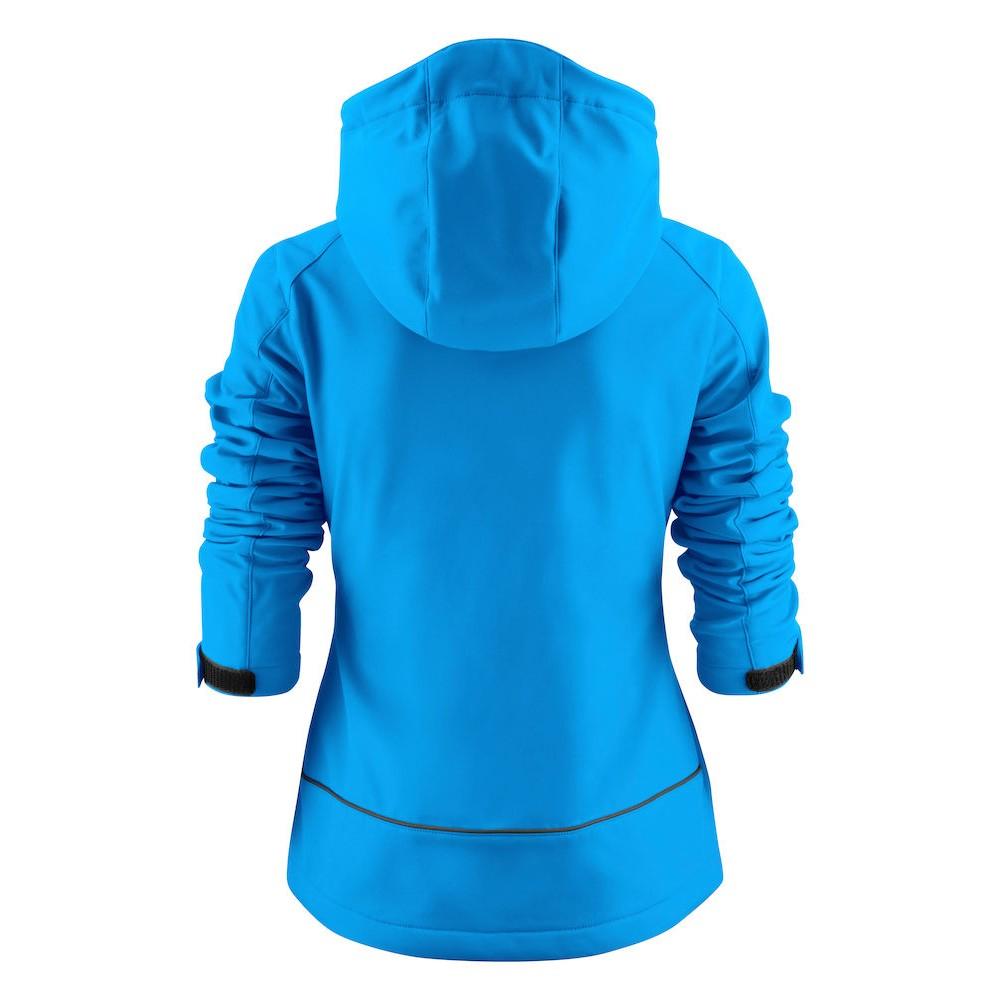 Ocean Blue - Back - Printer Womens-Ladies Karting Soft Shell Jacket