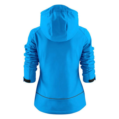 Ocean Blue - Back - Printer Womens-Ladies Karting Soft Shell Jacket