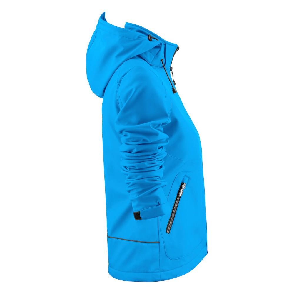 Ocean Blue - Side - Printer Womens-Ladies Karting Soft Shell Jacket