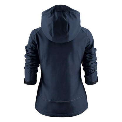 Navy - Back - Printer Womens-Ladies Karting Soft Shell Jacket