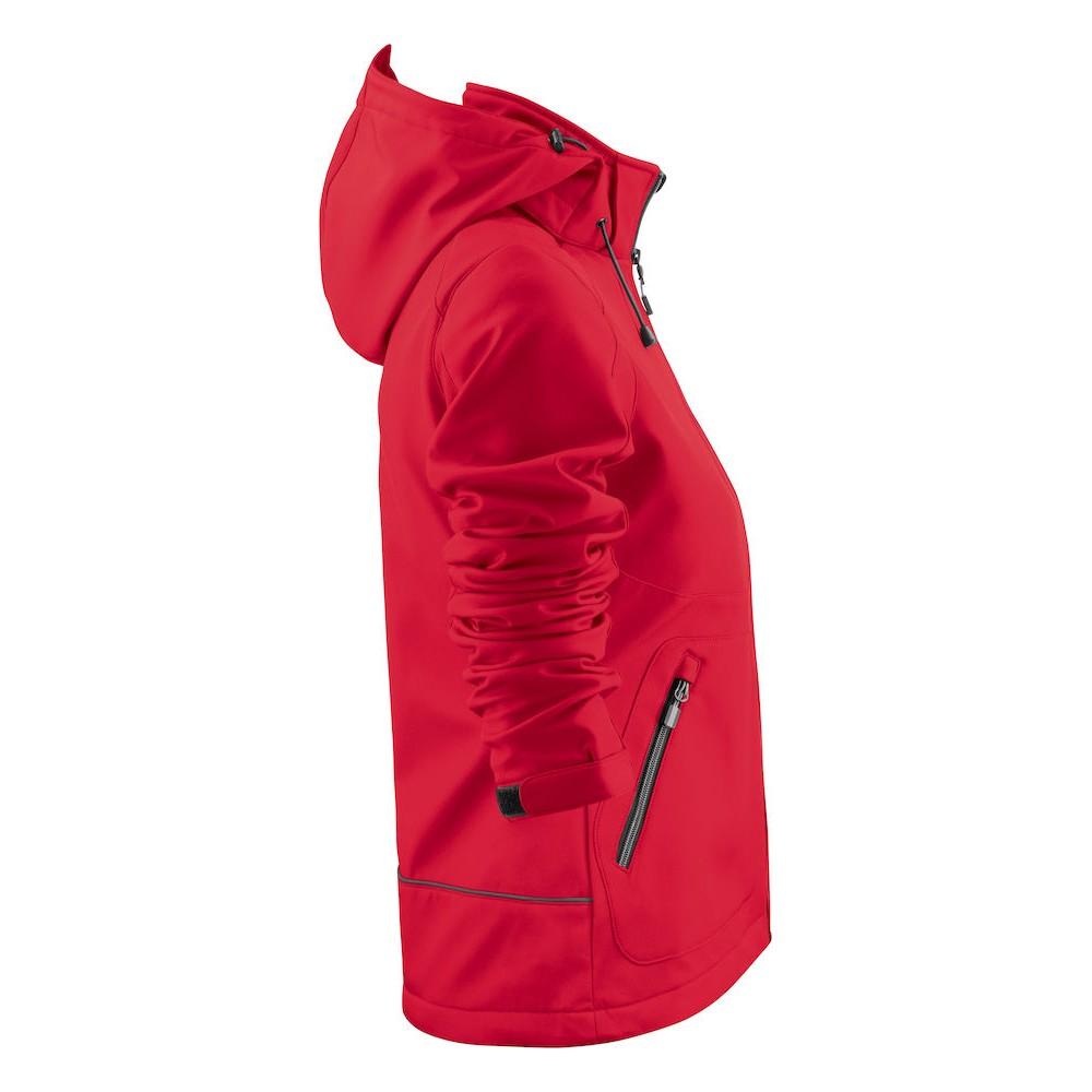 Red - Side - Printer Womens-Ladies Karting Soft Shell Jacket