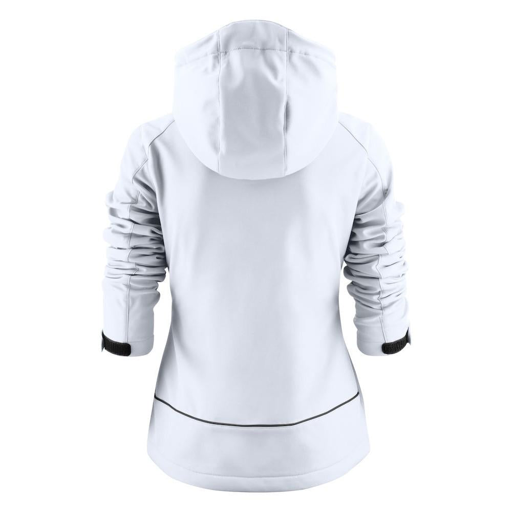White - Back - Printer Womens-Ladies Karting Soft Shell Jacket