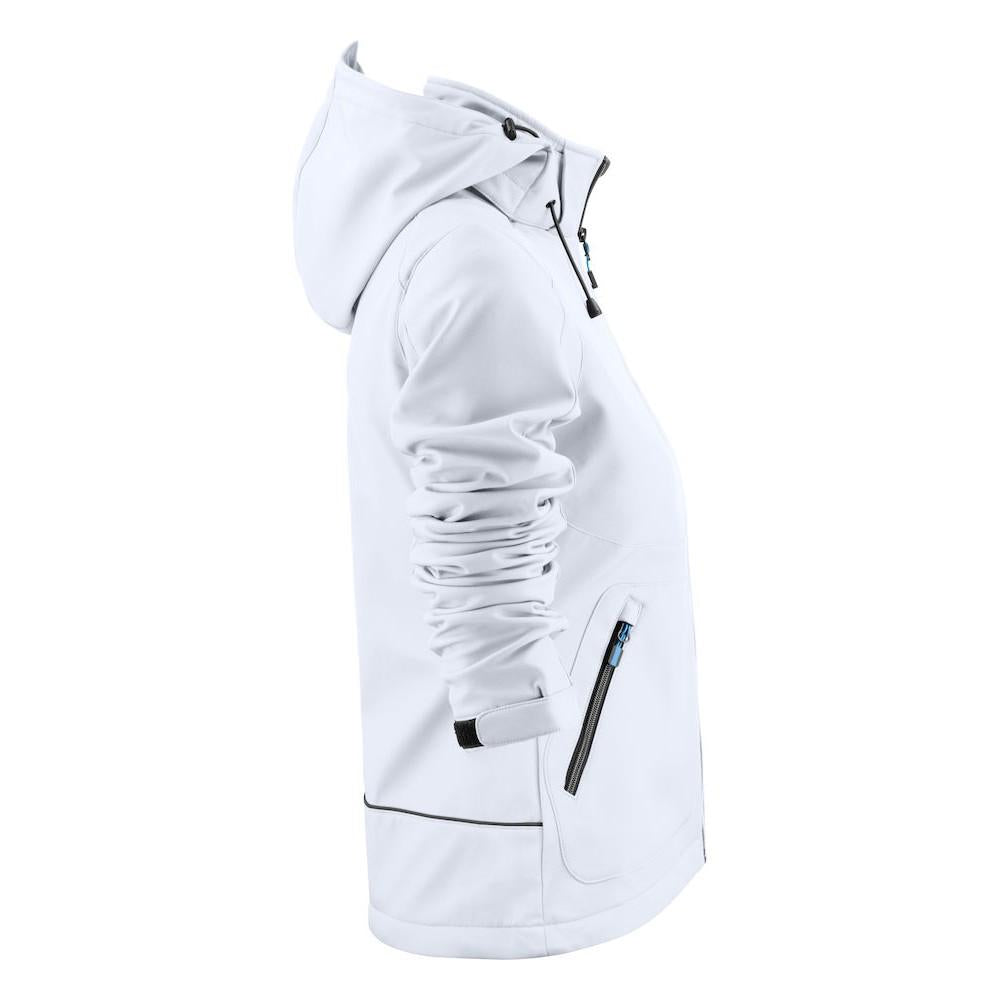 White - Side - Printer Womens-Ladies Karting Soft Shell Jacket
