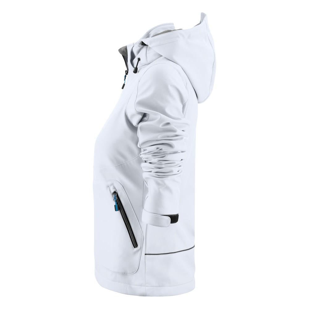 White - Lifestyle - Printer Womens-Ladies Karting Soft Shell Jacket