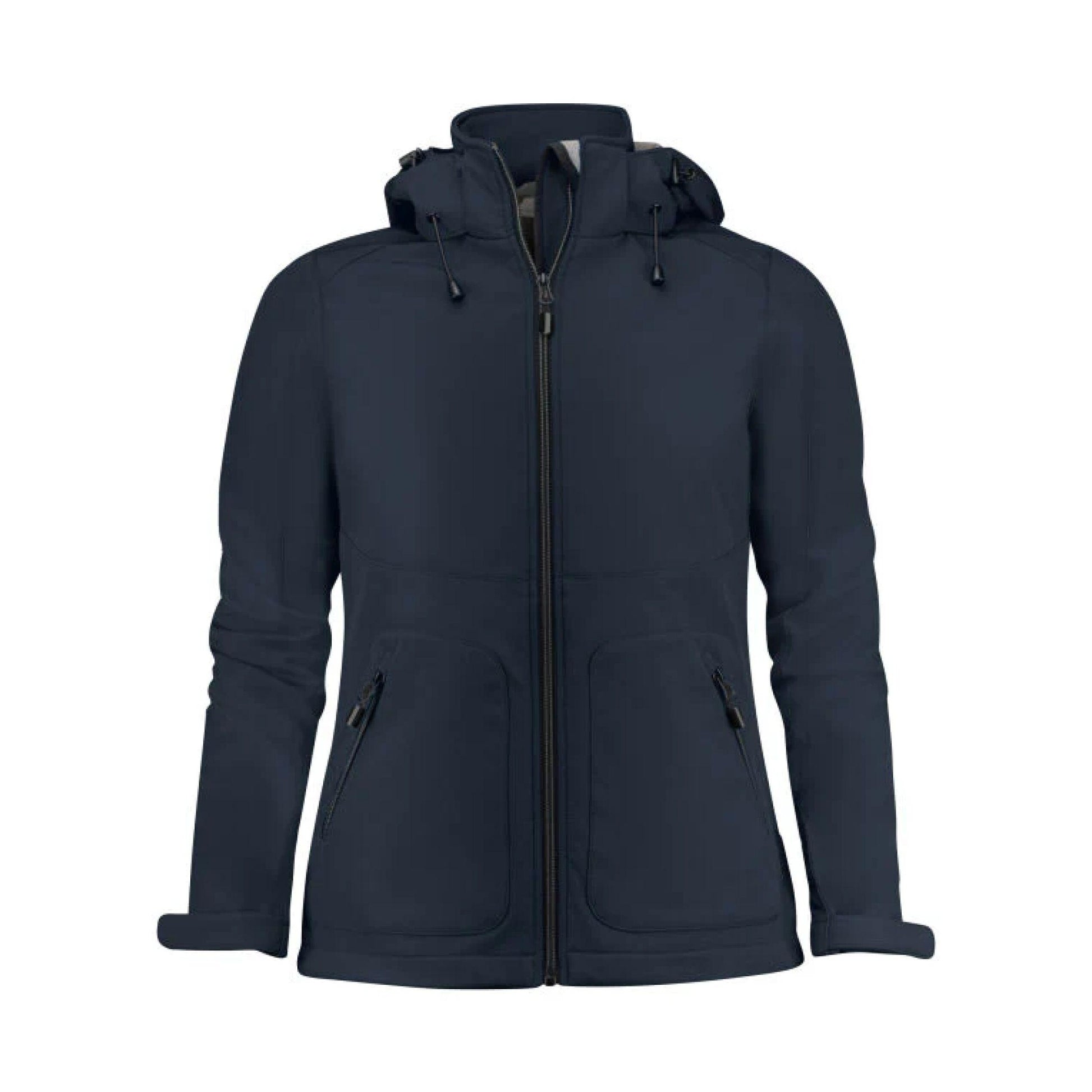 Dark Navy - Back - Printer Womens-Ladies Karting Soft Shell Jacket