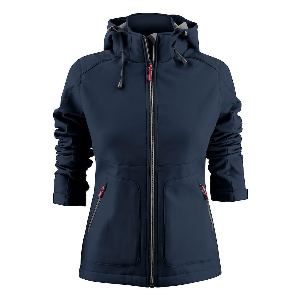 Navy - Front - Printer Womens-Ladies Karting Soft Shell Jacket