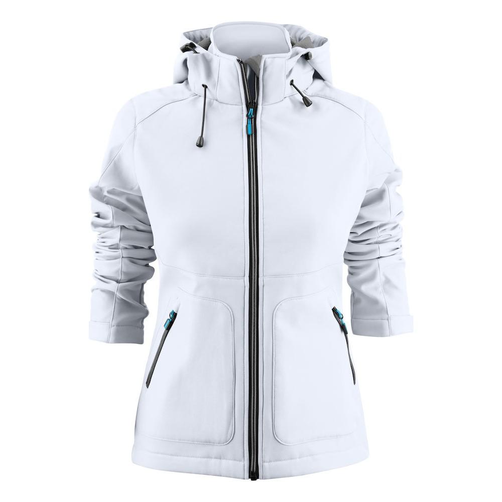 White - Front - Printer Womens-Ladies Karting Soft Shell Jacket