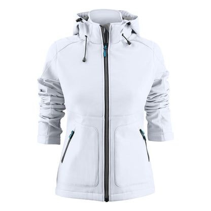 White - Front - Printer Womens-Ladies Karting Soft Shell Jacket