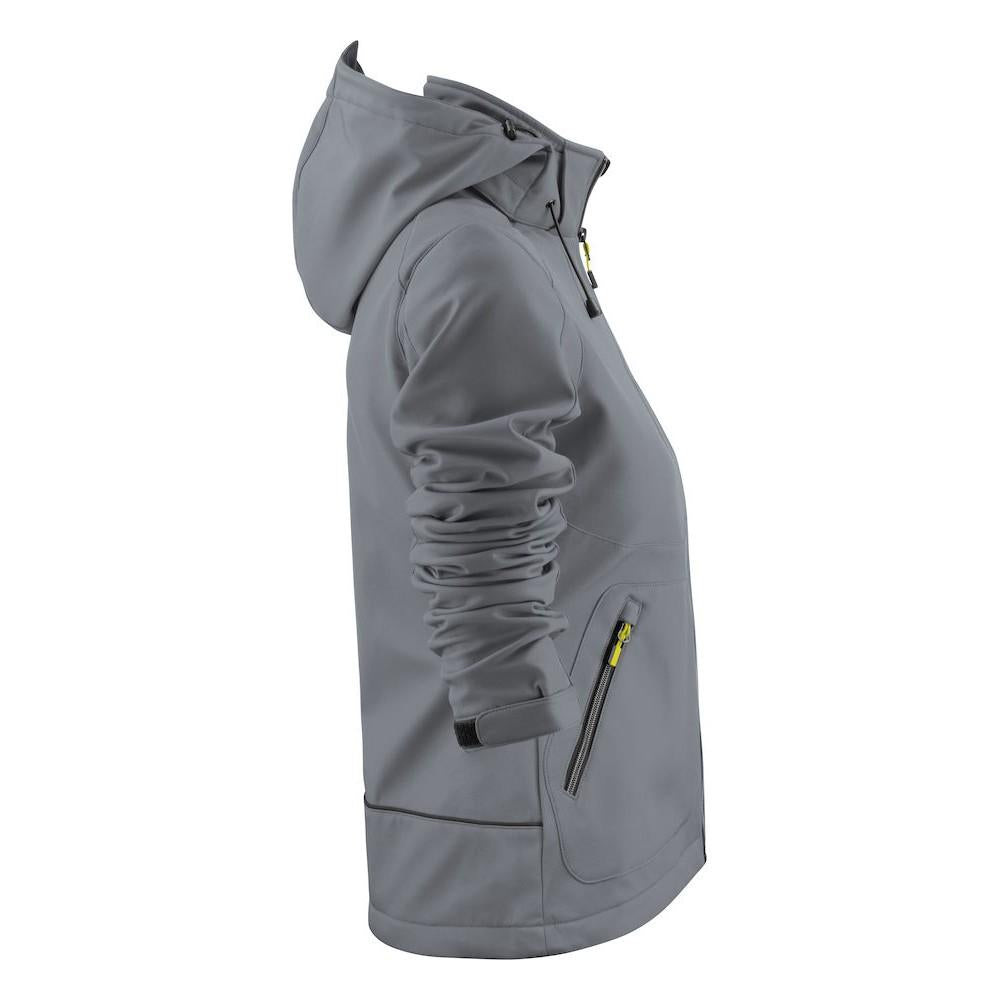 Steel Grey - Side - Printer Womens-Ladies Karting Soft Shell Jacket