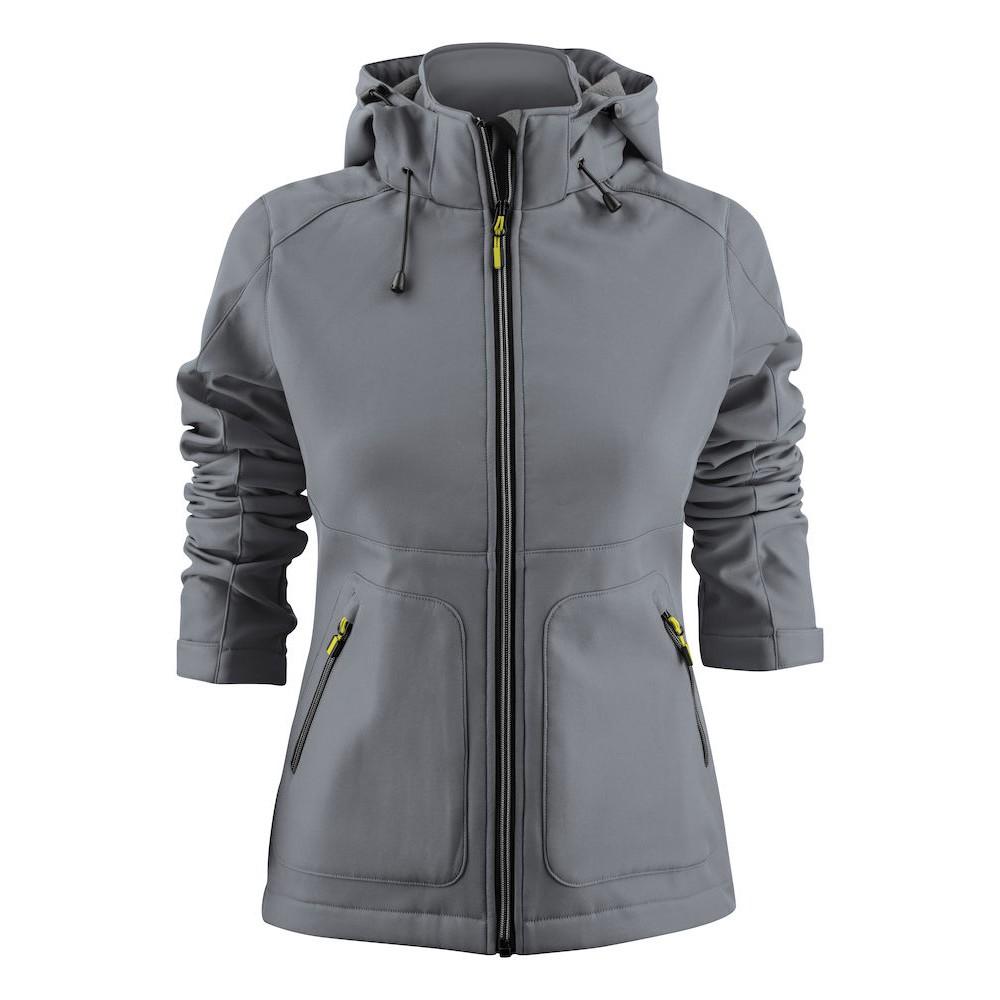 Steel Grey - Front - Printer Womens-Ladies Karting Soft Shell Jacket