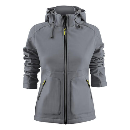 Steel Grey - Front - Printer Womens-Ladies Karting Soft Shell Jacket