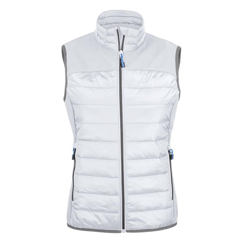 White - Front - Printer Womens-Ladies Expedition Gilet
