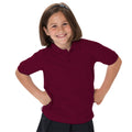 Burgundy - Back - Jerzees Schoolgear Childrens 65-35 Pique Polo Shirt
