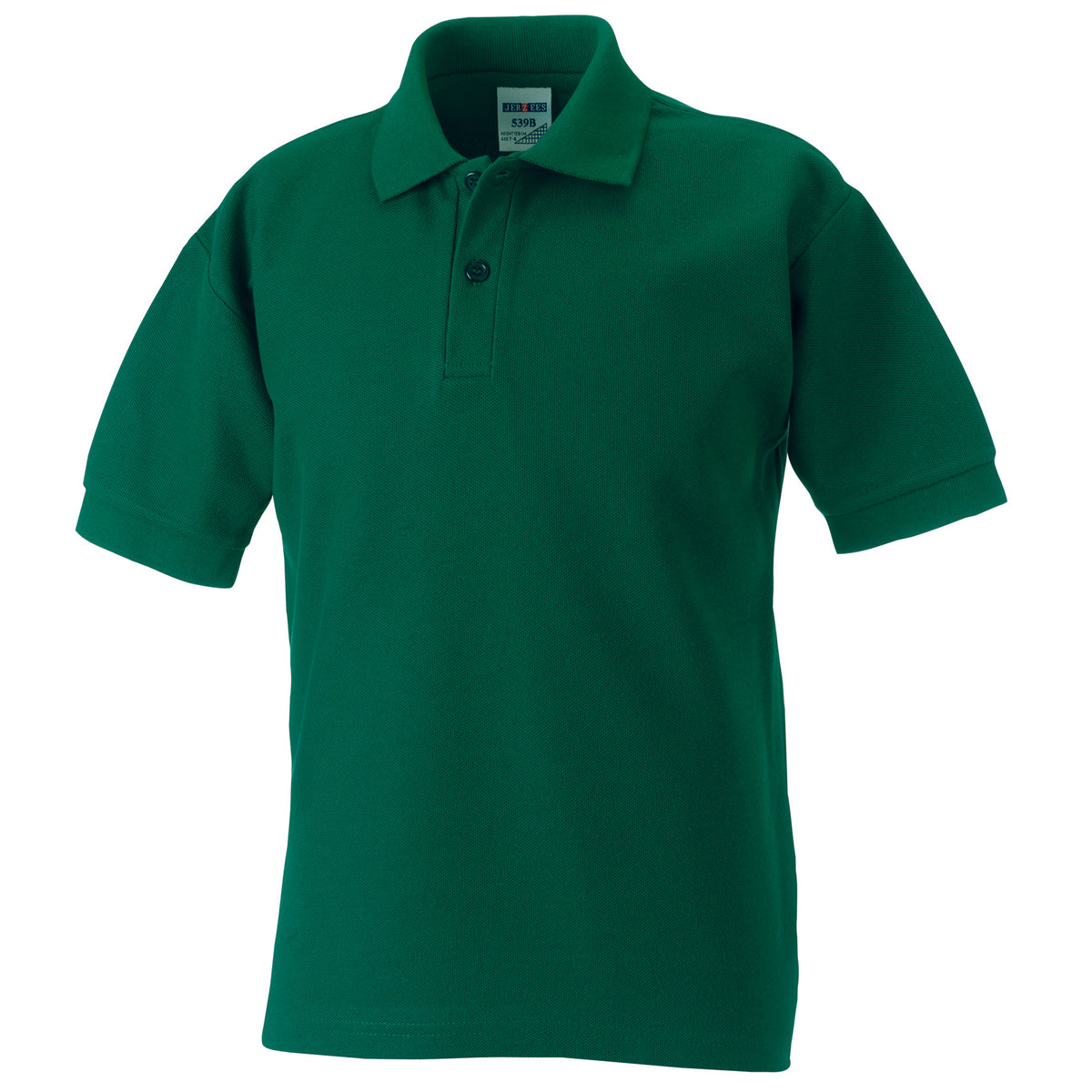 Bottle Green - Front - Jerzees Schoolgear Childrens 65-35 Pique Polo Shirt