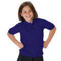 Purple - Back - Jerzees Schoolgear Childrens 65-35 Pique Polo Shirt