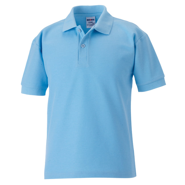 Sky Blue - Front - Jerzees Schoolgear Childrens 65-35 Pique Polo Shirt
