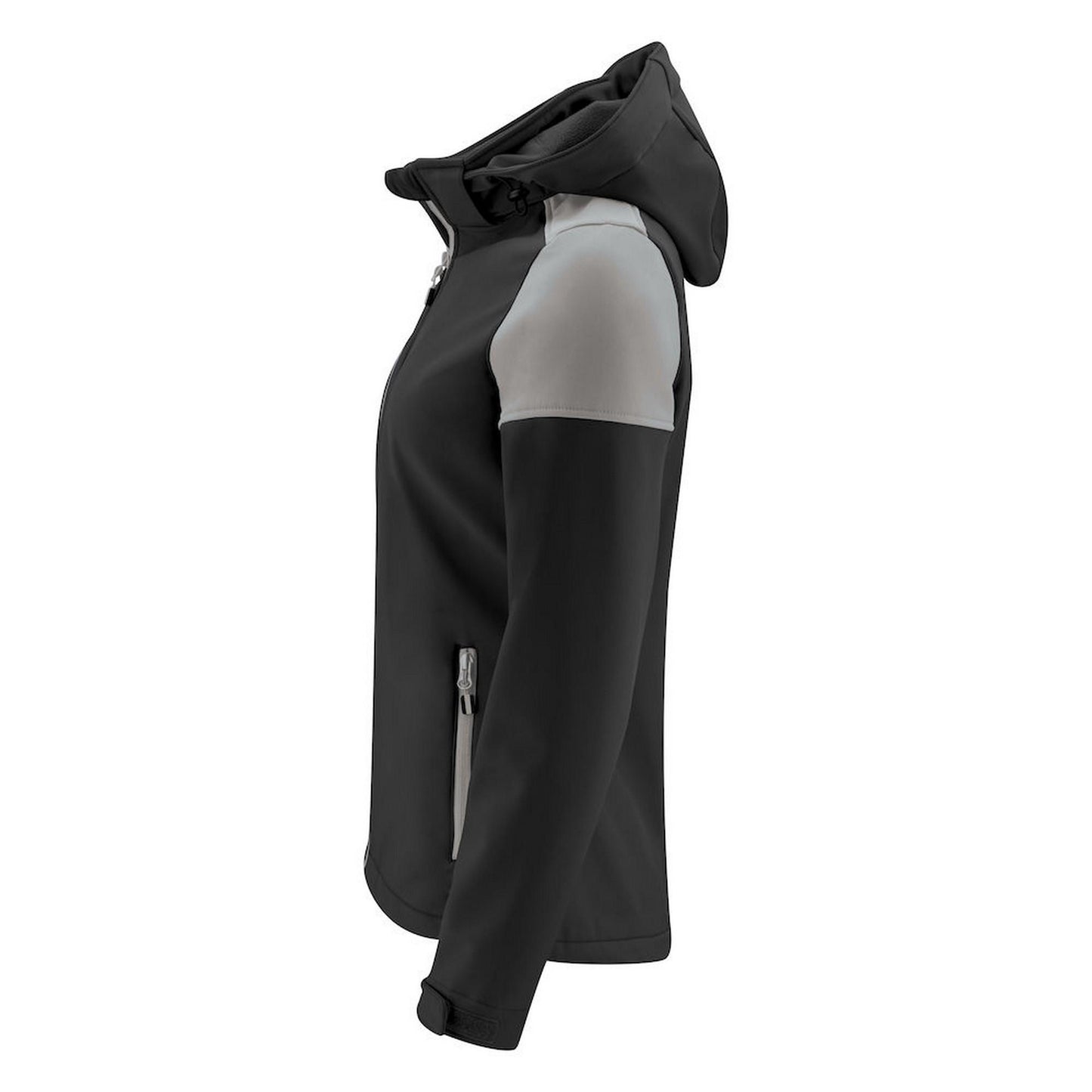 Black-Anthracite - Side - Printer Womens-Ladies Prime Soft Shell Jacket