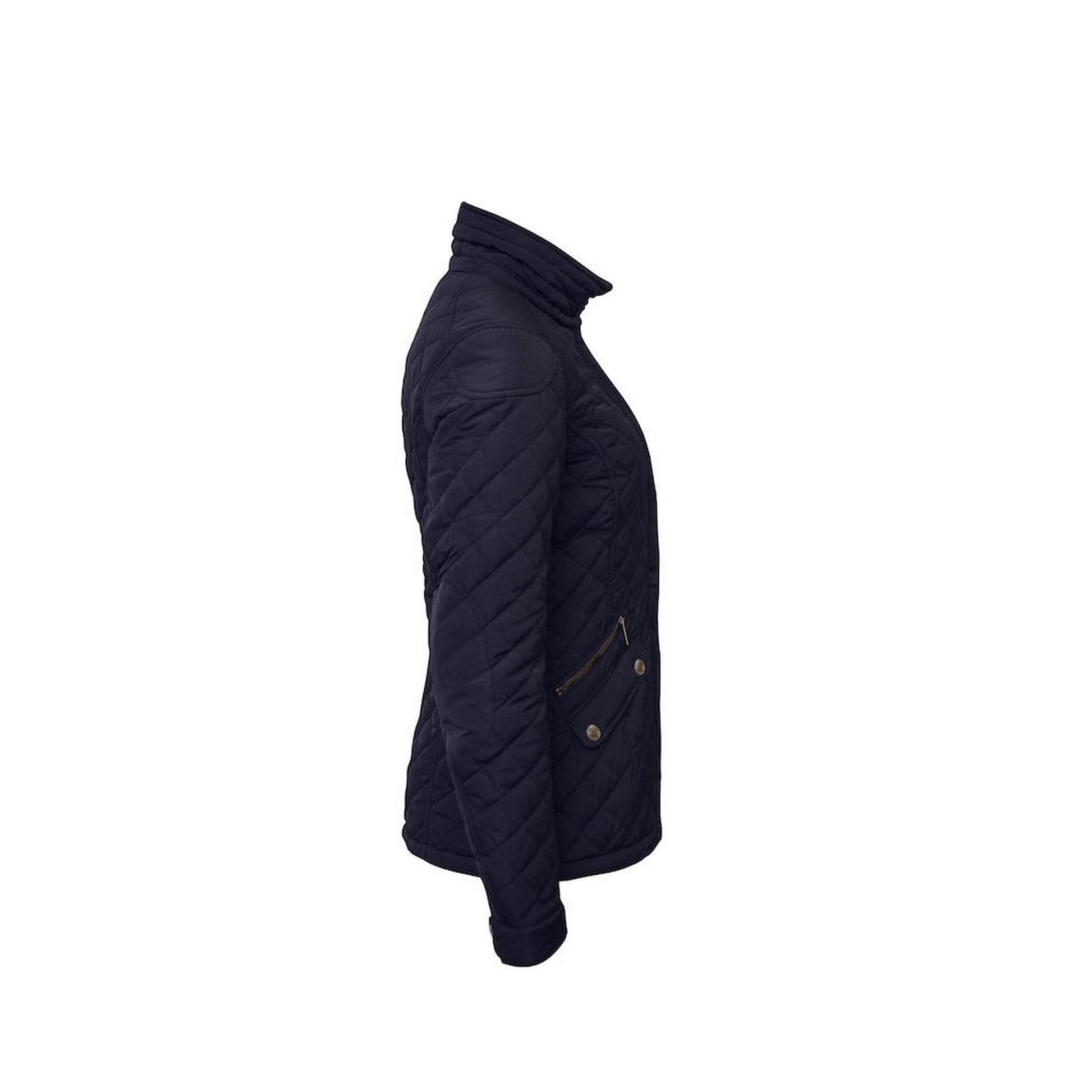 Navy - Side - James Harvest Womens-Ladies Huntingview Jacket