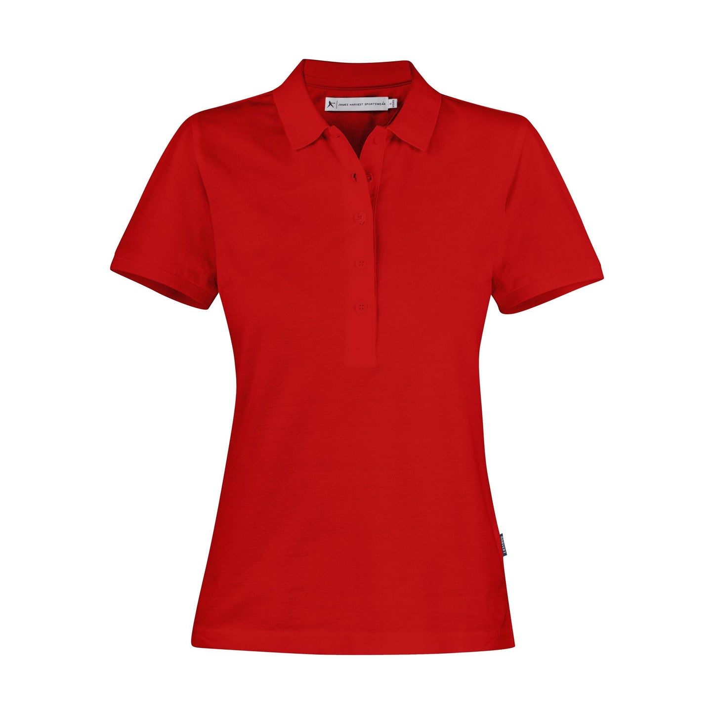 Red - Back - James Harvest Womens-Ladies Neptune Polo Shirt