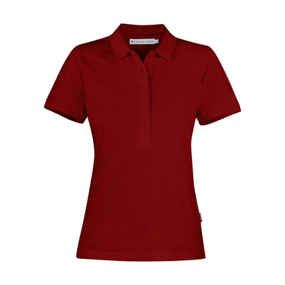 Dark Red - Back - James Harvest Womens-Ladies Neptune Polo Shirt