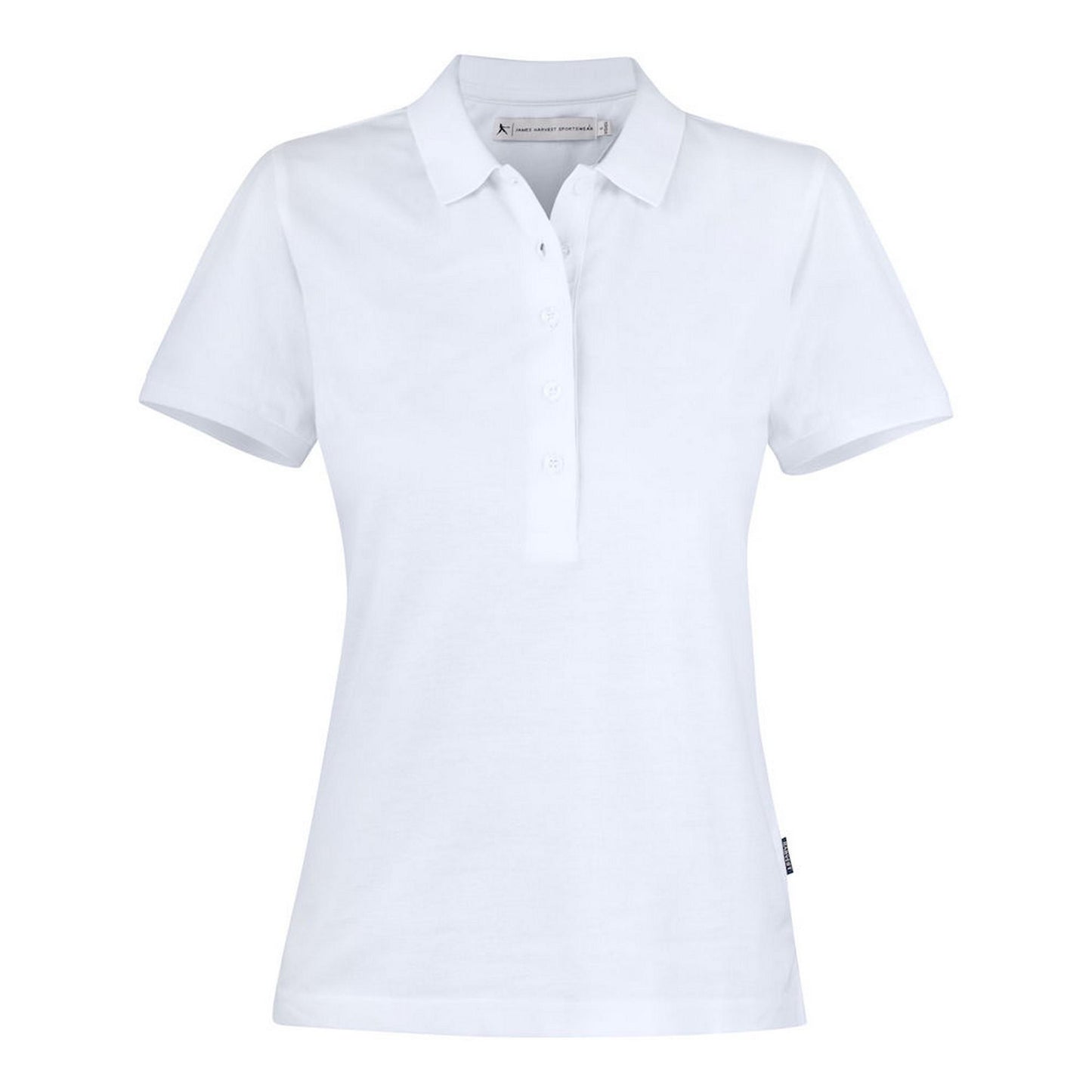 White - Front - James Harvest Womens-Ladies Neptune Polo Shirt