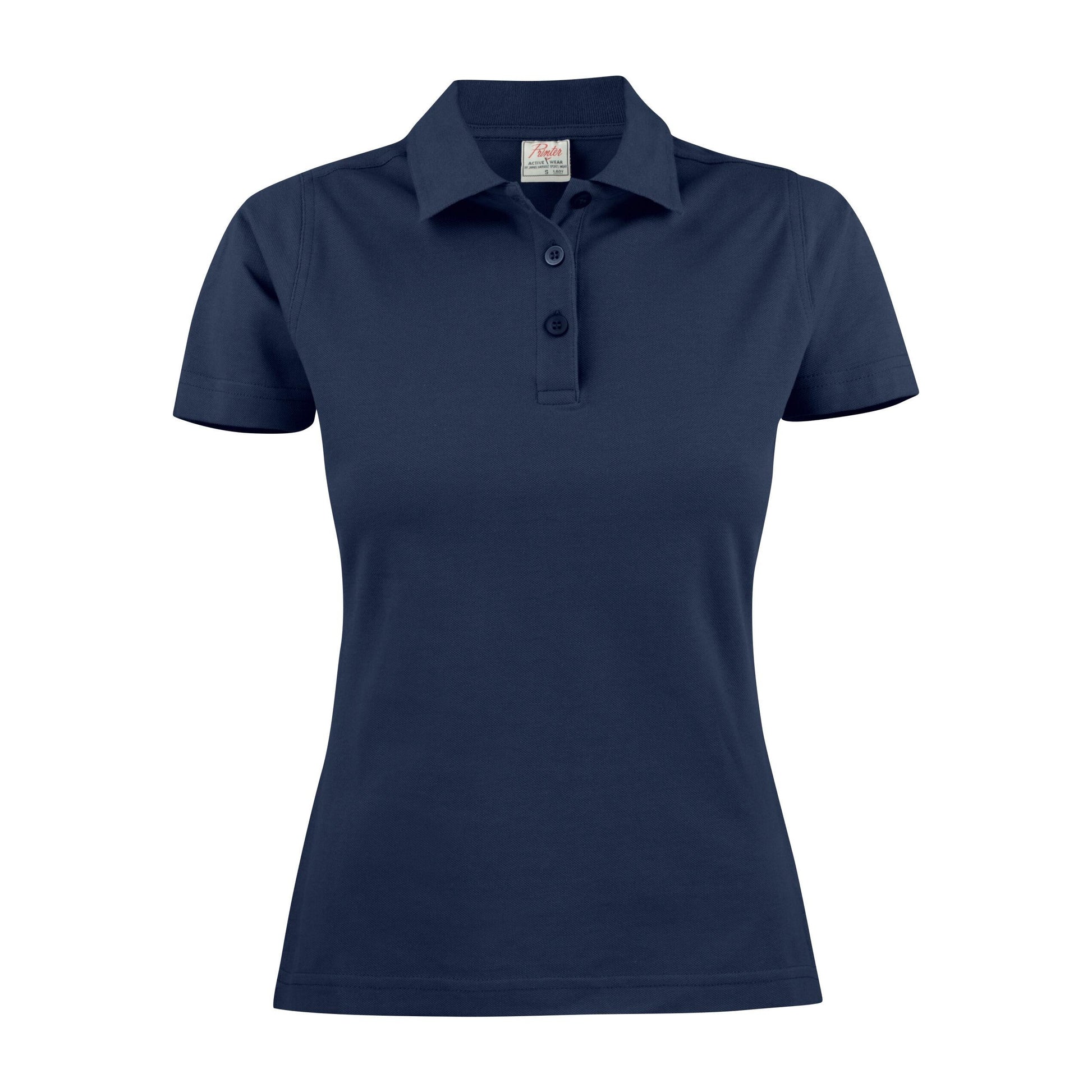 Navy - Back - Printer Womens-Ladies Surf Light Melange Polo Shirt