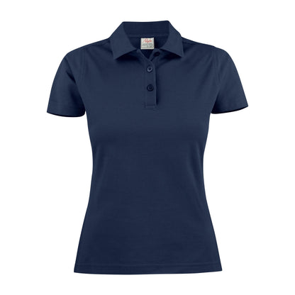 Navy - Back - Printer Womens-Ladies Surf Light Melange Polo Shirt