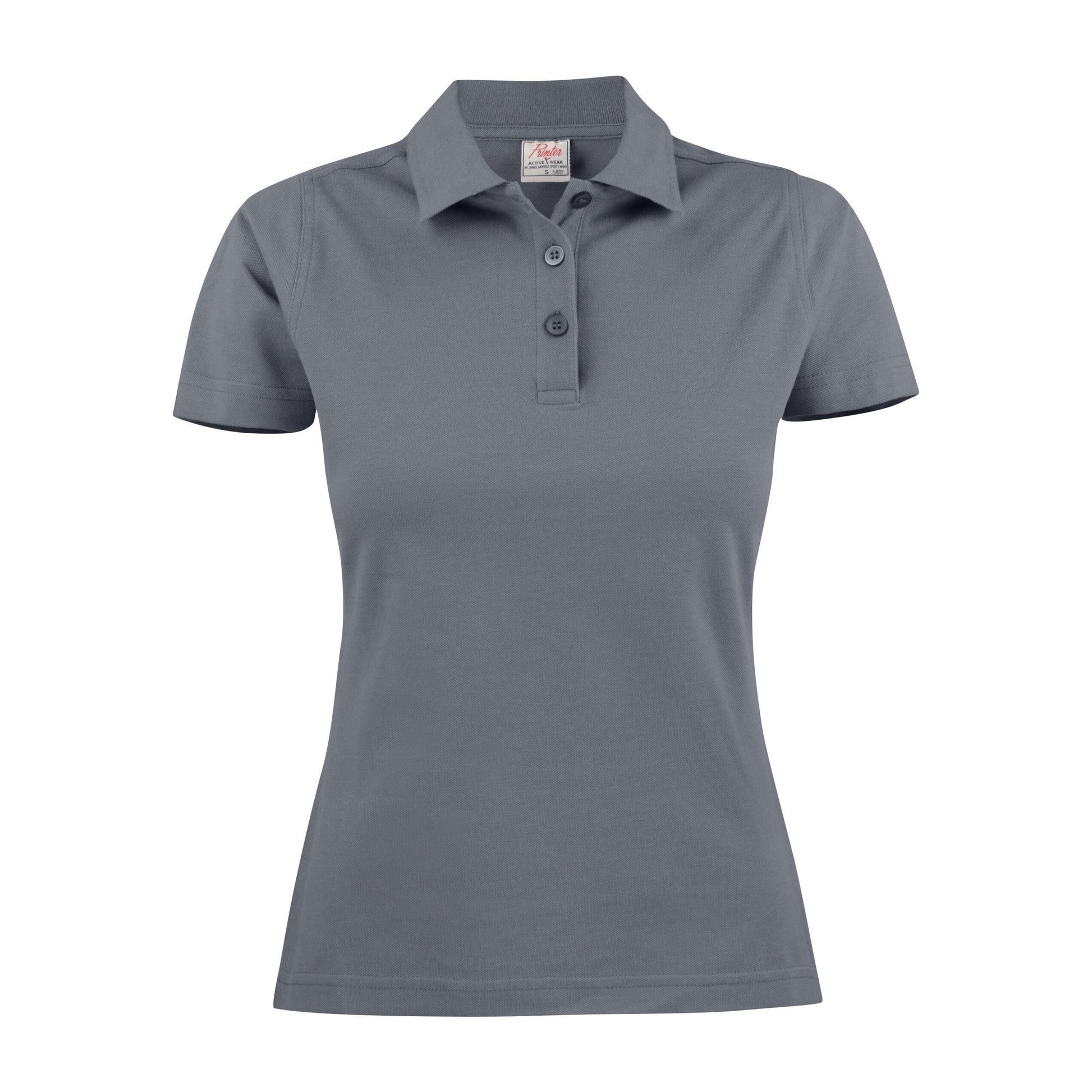 Steel Grey - Back - Printer Womens-Ladies Surf Light Melange Polo Shirt