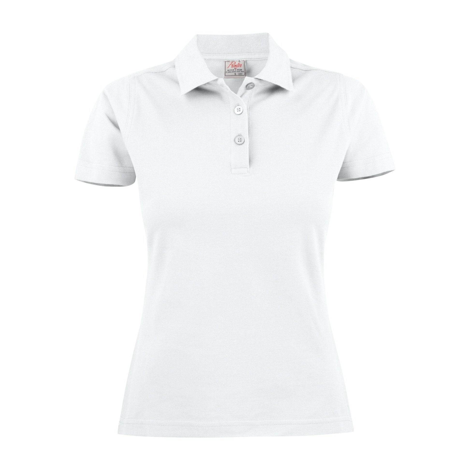 White - Back - Printer Womens-Ladies Surf Light Melange Polo Shirt