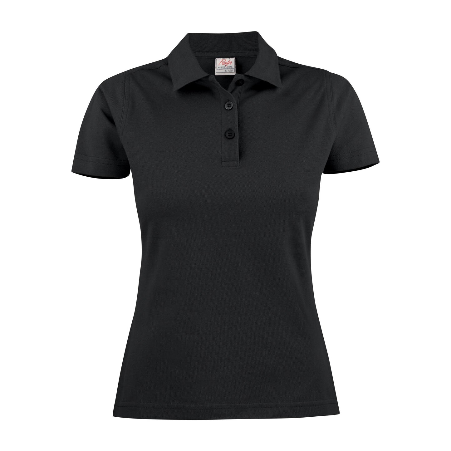 Black - Back - Printer Womens-Ladies Surf Light Melange Polo Shirt