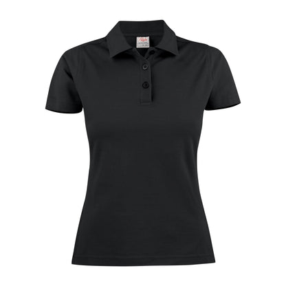 Black - Back - Printer Womens-Ladies Surf Light Melange Polo Shirt
