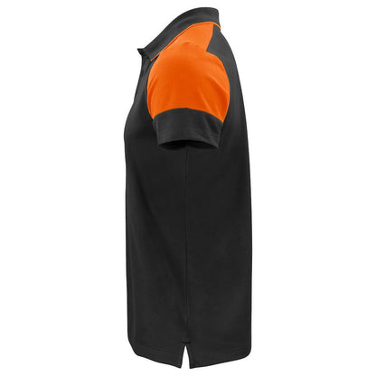 Black-Orange - Side - Printer Mens Prime Contrast Polo Shirt