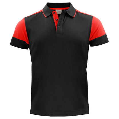 Black-Red - Front - Printer Mens Prime Contrast Polo Shirt