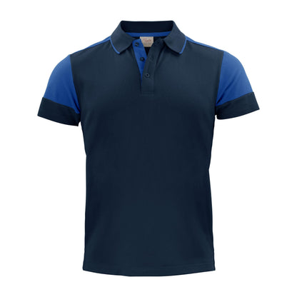 Navy-Cobalt - Back - Printer Mens Prime Contrast Polo Shirt