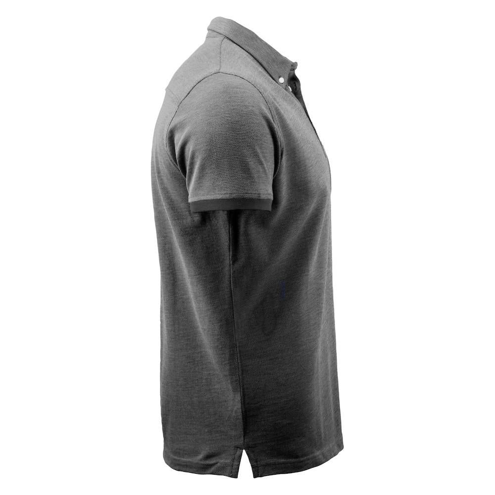 Black - Side - James Harvest Mens Larkford Melange Polo Shirt