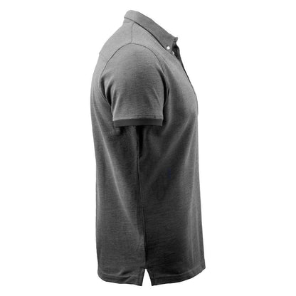 Black - Side - James Harvest Mens Larkford Melange Polo Shirt