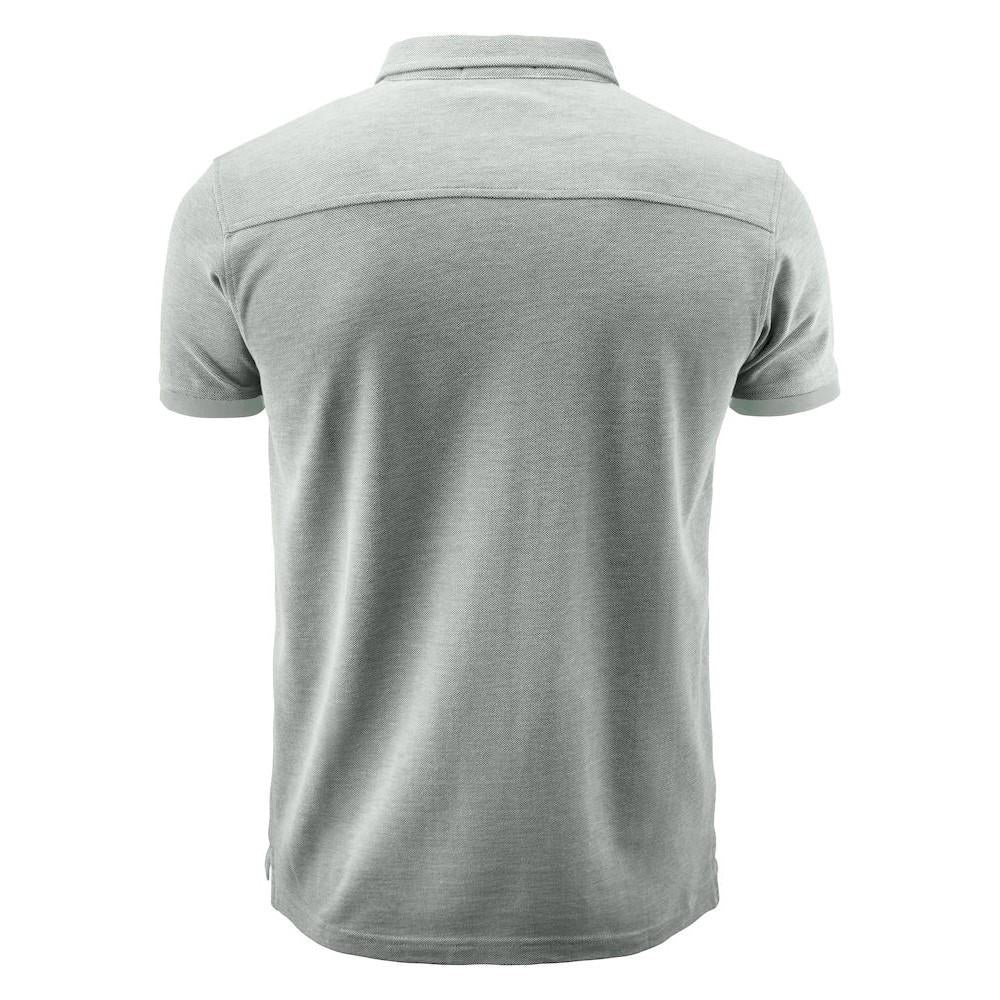 Grey - Back - James Harvest Mens Larkford Melange Polo Shirt