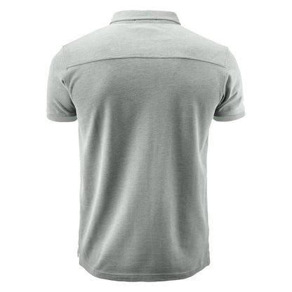 Grey - Back - James Harvest Mens Larkford Melange Polo Shirt