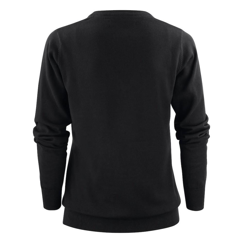 Black - Back - James Harvest Womens-Ladies Ashland V Neck Sweatshirt