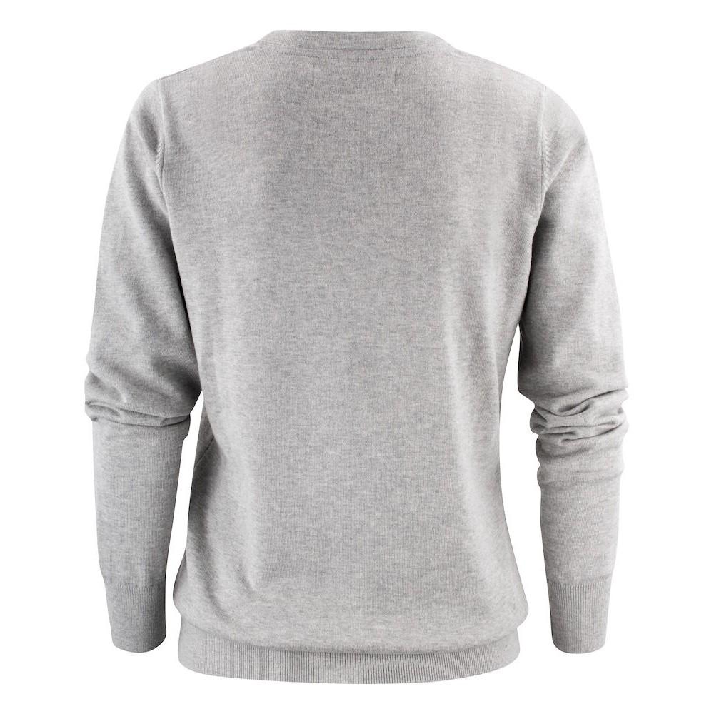 Grey Melange - Back - James Harvest Womens-Ladies Ashland V Neck Sweatshirt