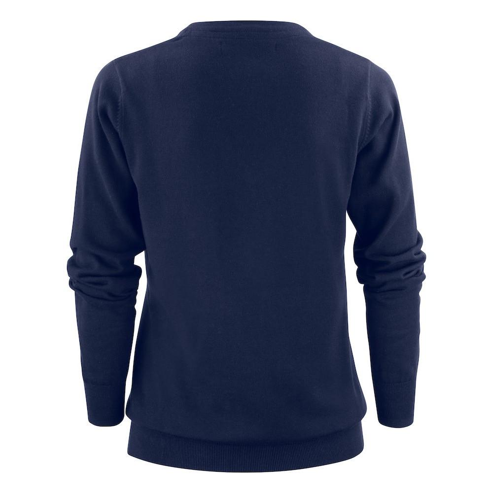 Navy - Back - James Harvest Womens-Ladies Ashland V Neck Sweatshirt